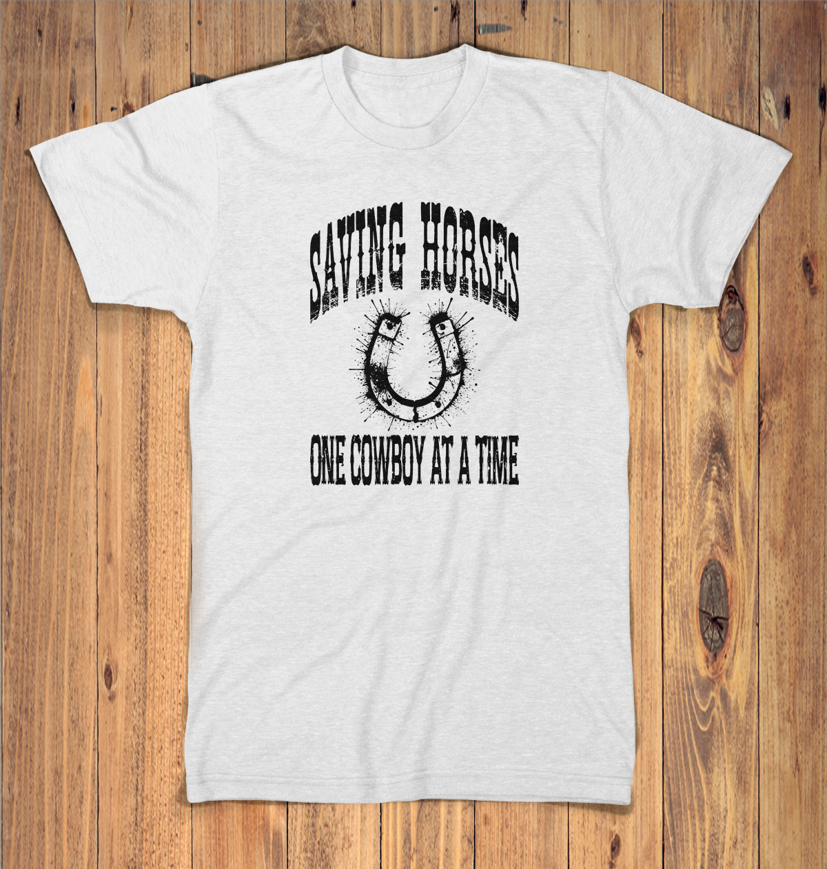 Saving Horses One Cowboy At A Time Graphic Tshirt