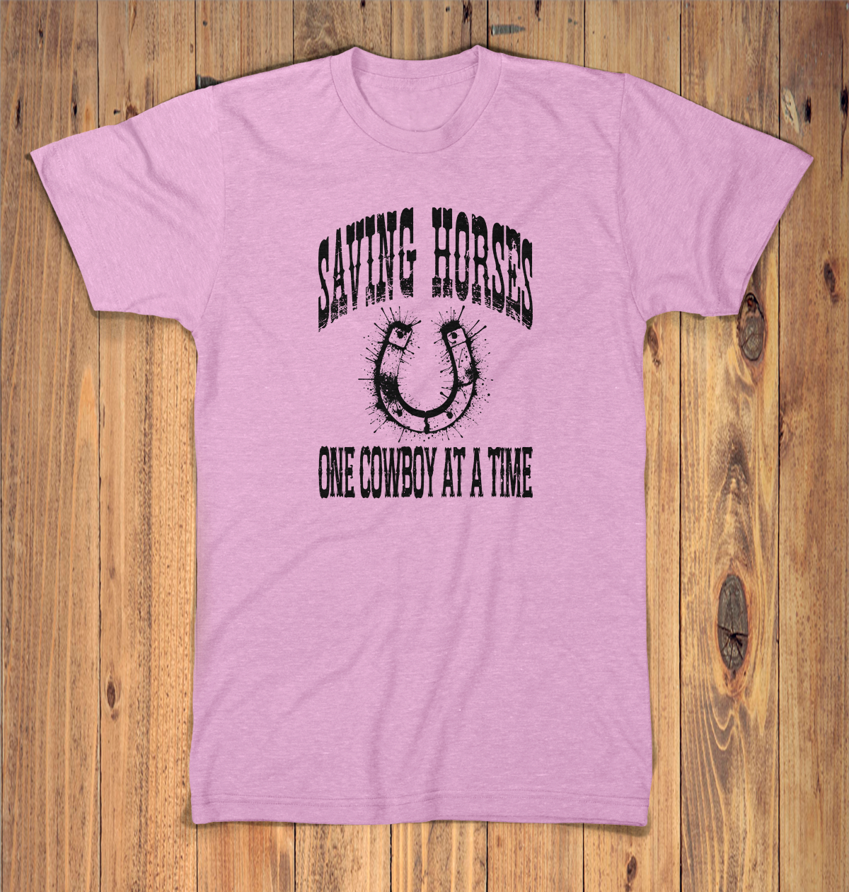 Saving Horses One Cowboy At A Time Graphic Tshirt