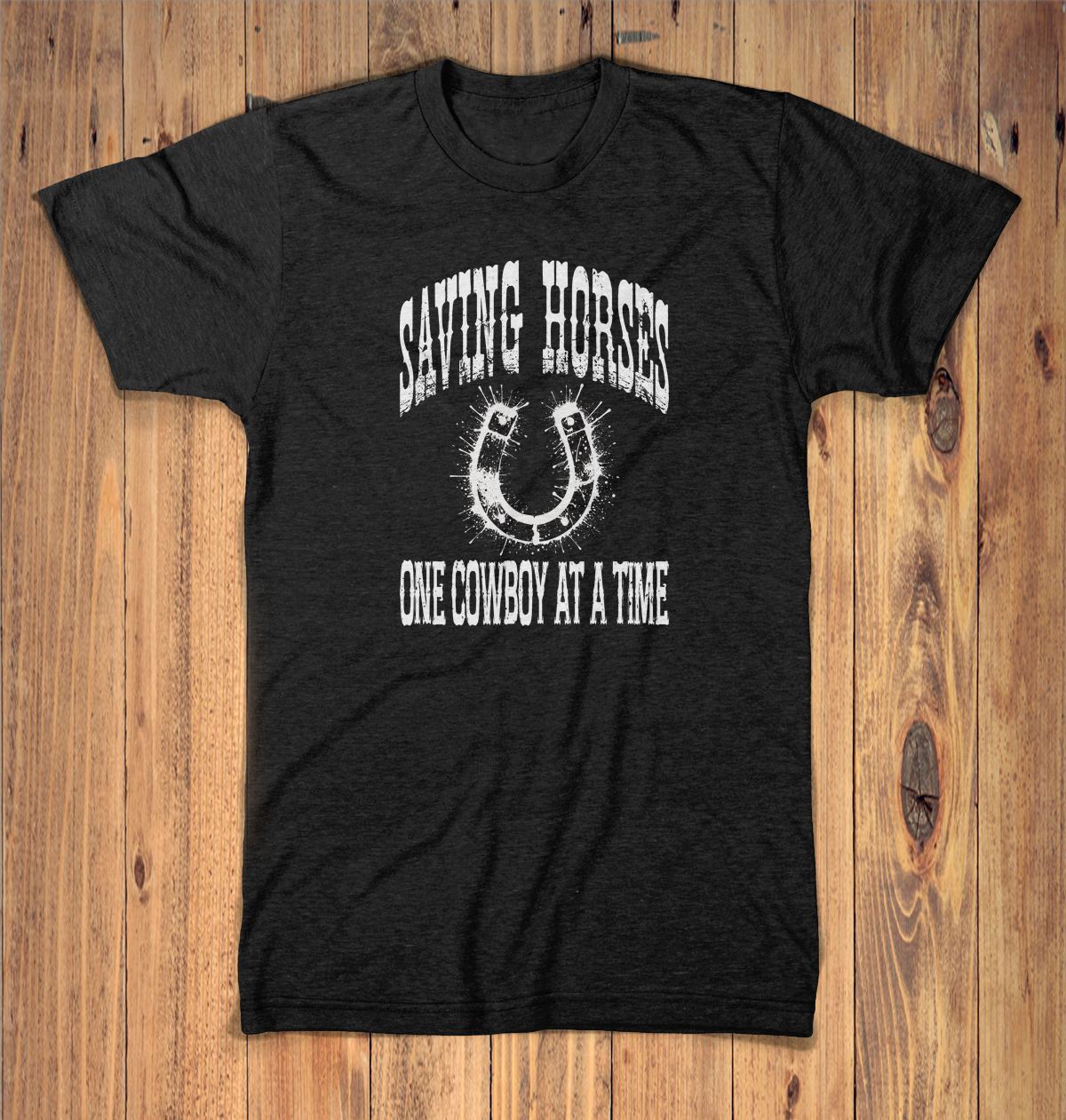 Saving Horses One Cowboy At A Time Graphic Tshirt